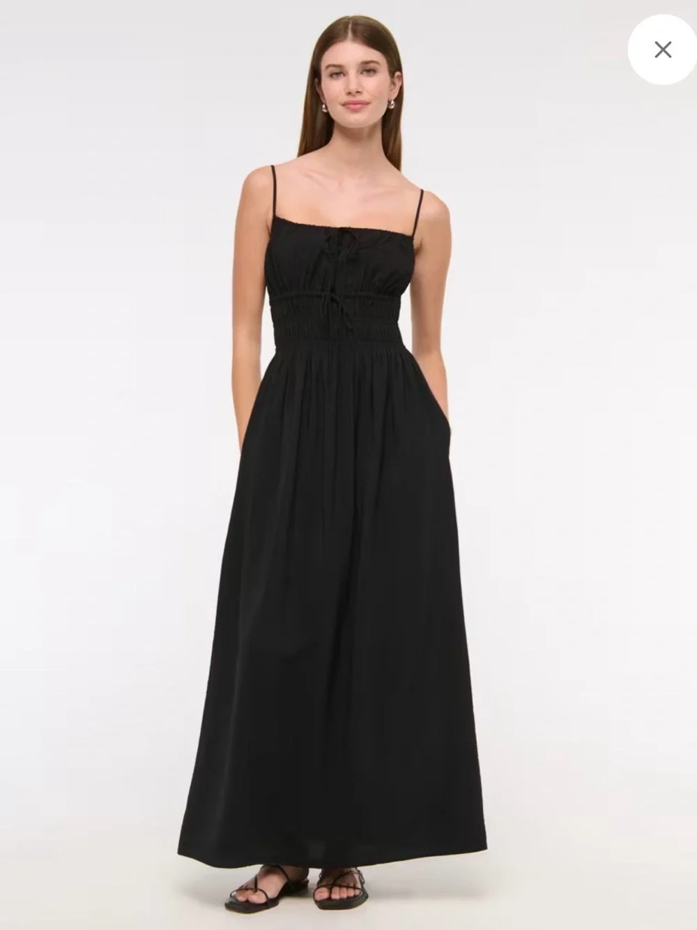 NWOT Abercrombie Black Smocked Maxi Dress